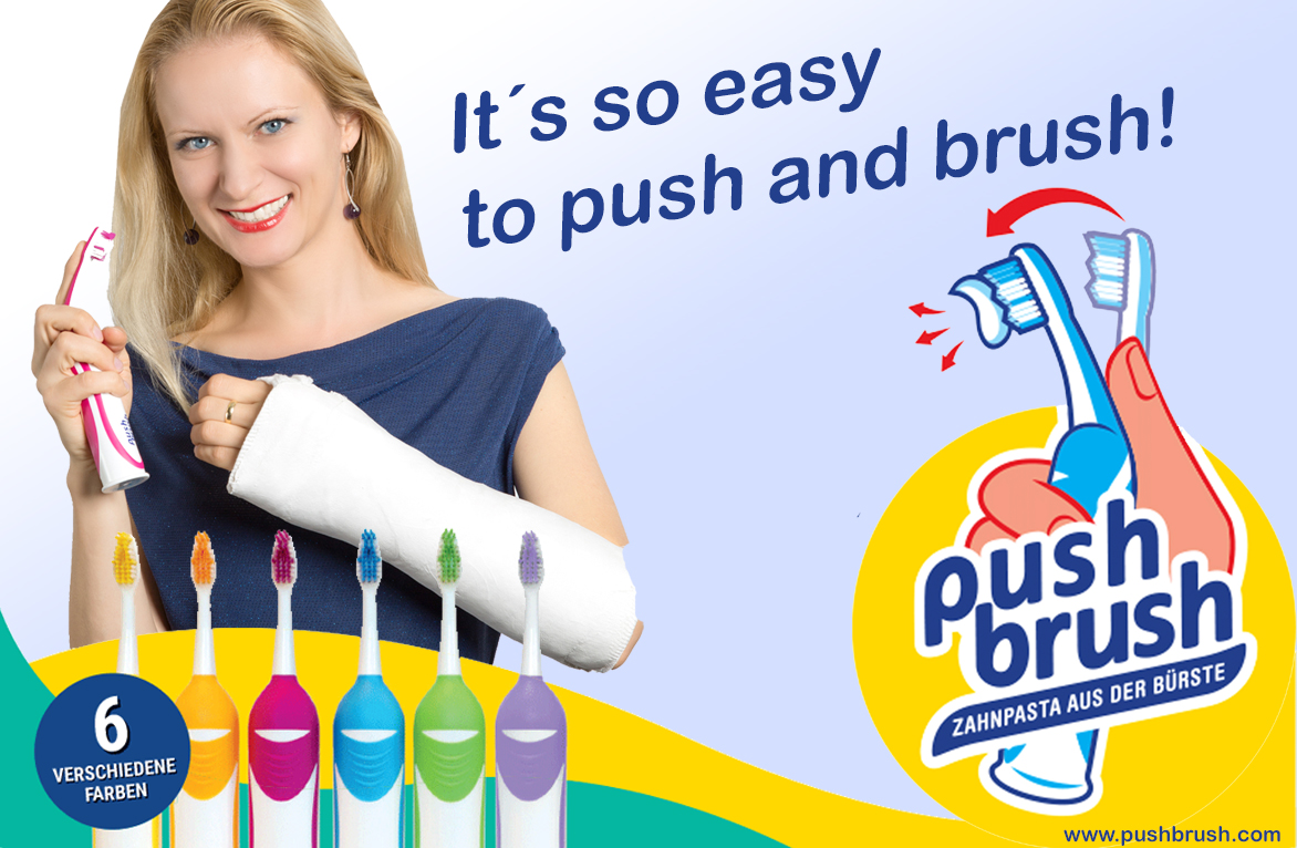 Push Brusch die Einhandzahnbürste