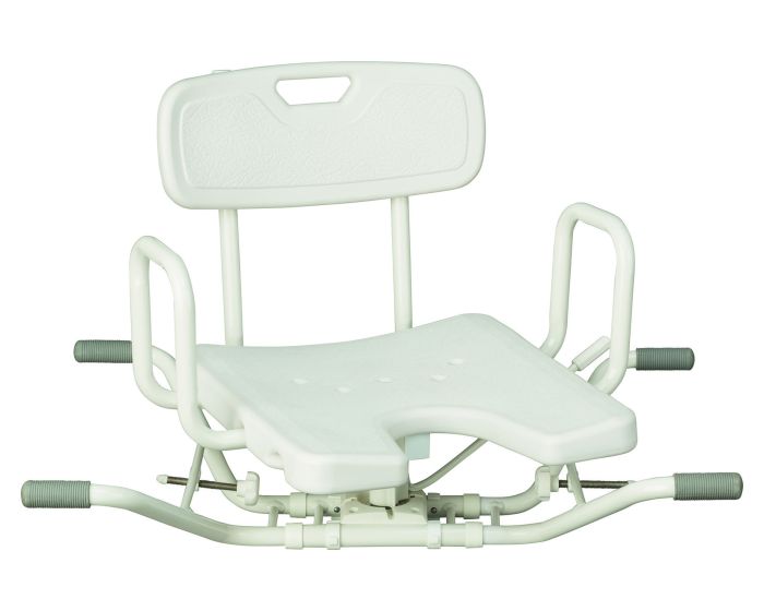 Drehbarer Aluminium-Badewannensitz mit Armlehnen und Rückenlehne