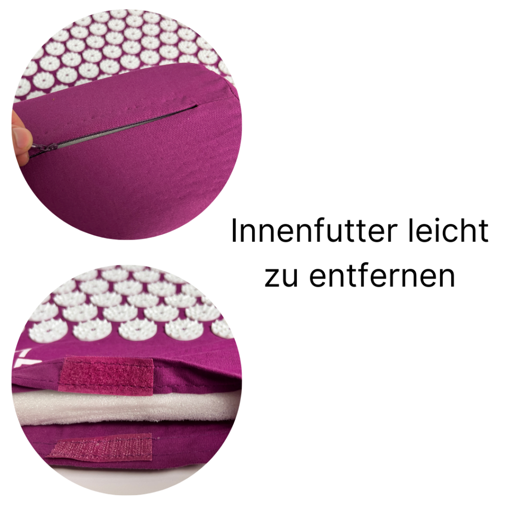 Nadelmatte mit Kissen lila