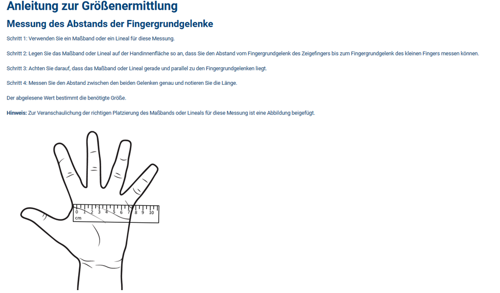 Finger-Flexionshandschuh inkl. Daumen 