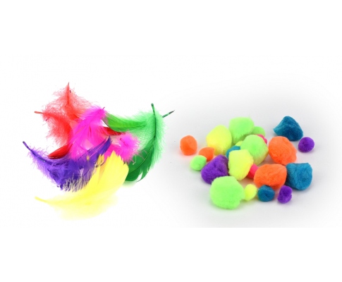 Federn & Pompon Set