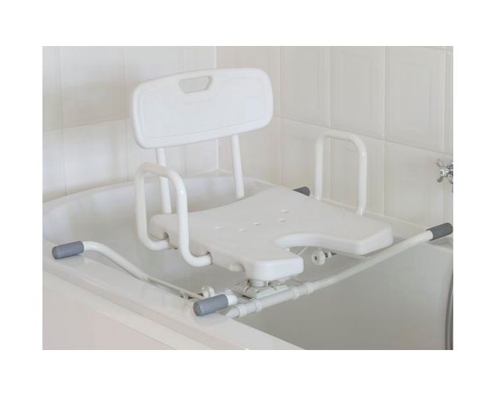 Drehbarer Aluminium-Badewannensitz mit Armlehnen und Rückenlehne