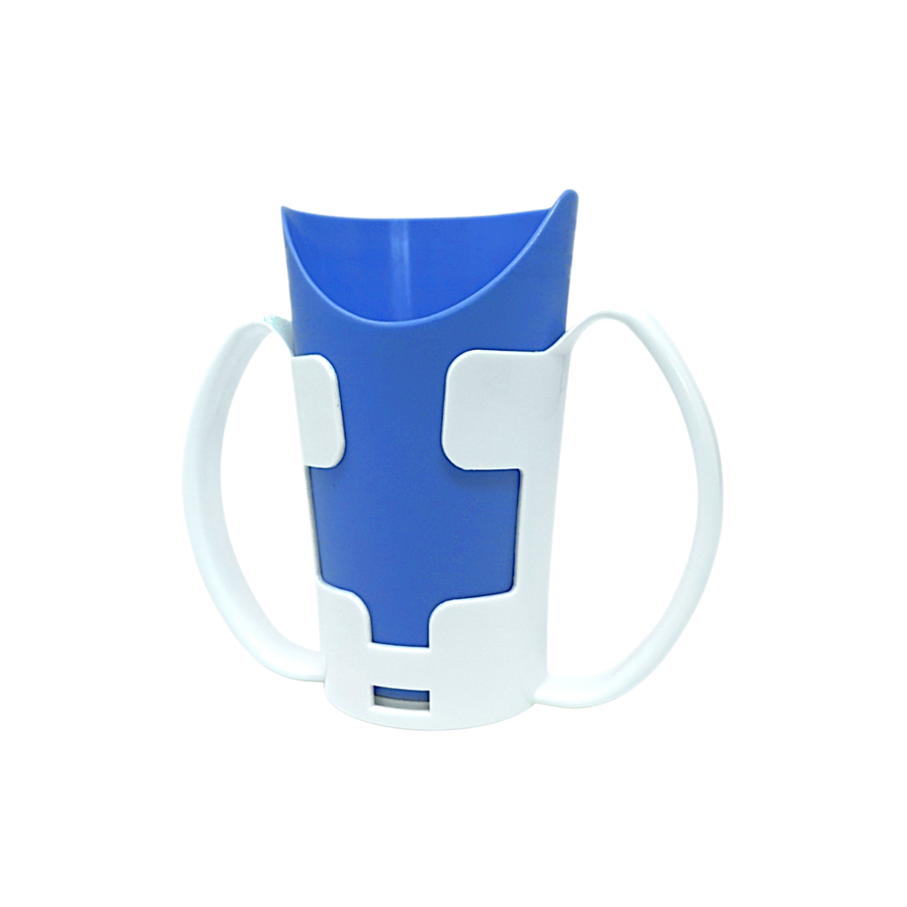 Becherhalter für Becher mit 2 Deckeln und Becher mit Nasenausschnitt