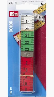 Prym Maßband Color 150 cm/cm, Poly-Fiber-Gewebe, gelb, farbige Dezimeter-Zonen