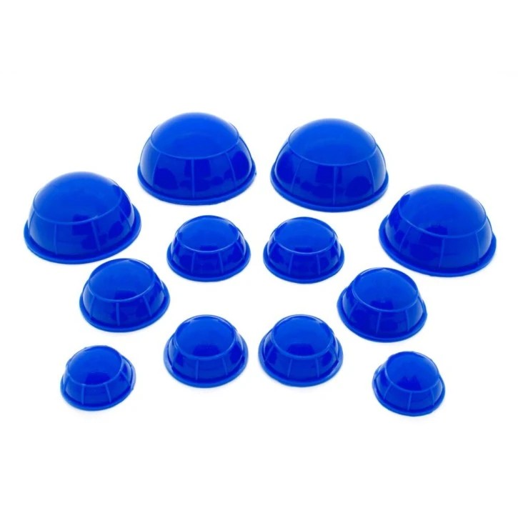 Silikon Schröpfköpfe | 12 teilig | blau