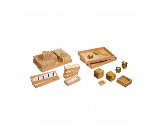 Goldenes Perlenmaterial mit Kartensätzen