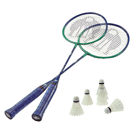 [Art. Nr. TEC02066] Badminton-Set Standard, 2 Schläger 66 cm + 6 Federbälle